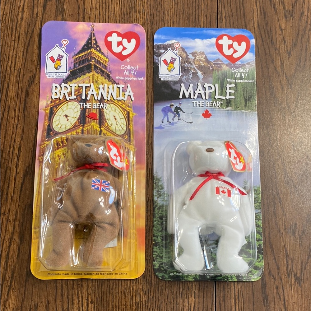“5/$20” TY Britannia and Maple Beanie Babies